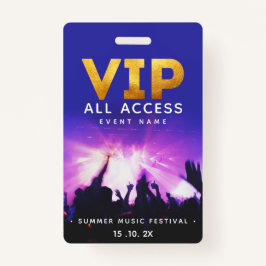 VIP All Access Pass Konzertfestival Ausweis