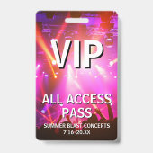 VIP All Access Pass Konzertveranstaltung Ausweis (Rückseite)