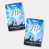 VIP All Access Pass Konzertveranstaltung Ausweis (Vorder- & Rückseite)