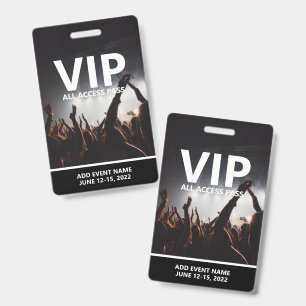 VIP All Access Pass Konzertveranstaltung Personali Ausweis