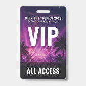 VIP All Access Pass Minimalist Schwarz Event Kunst Ausweis (Vorderseite)