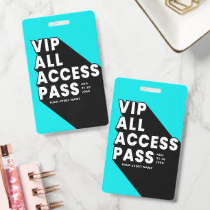 VIP All Access Pass Musik Festival Abzeichen Bla Ausweis
