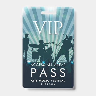 VIP All Access Pass Musik Festival benutzerdefinie Ausweis