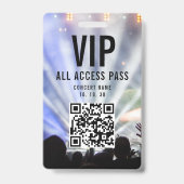 VIP All Access Pass QR Code Concert Ausweis (Vorderseite)