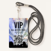 VIP All Access Pass QR Code Concert Ausweis (Vorderseite mit Schlüsselband)