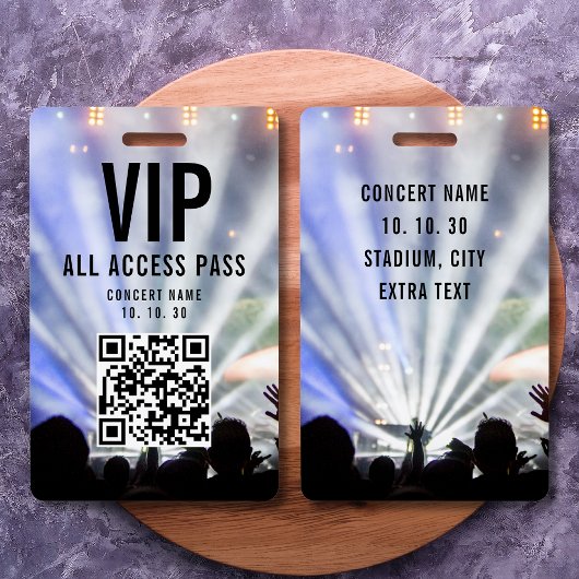 VIP All Access Pass QR-Code Konzert Ausweis