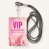 VIP All Access Pass Sweet Sixteen Birthday Ausweis (Vorderseite mit Schlüsselband)
