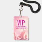 VIP All Access Pass Sweet Sixteen Geburtstag Ausweis (Vorderseite mit Schlüsselband)