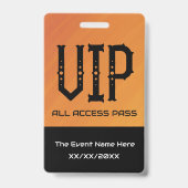 VIP All Access Pass Ticket Holder ID Ausweis (Rückseite)