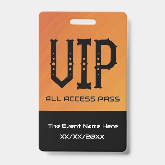 VIP All Access Pass Ticket Holder ID Ausweis (Vorderseite)