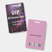 VIP All Access Pass Vertikal Anpassen Abzeichen Ausweis (Vorder- & Rückseite)