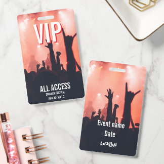 VIP All Access Rote Silhouette Menge Konzert Ausweis