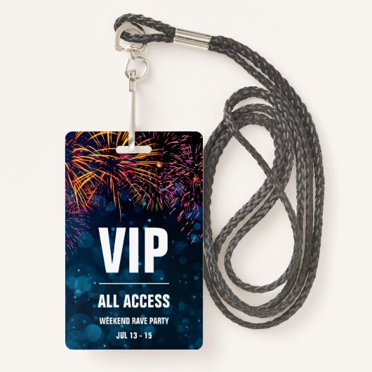 VIP Alle Access Event Pass | Fireworks Finale Ausweis (Vorderseite mit Schlüsselband)