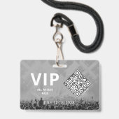 VIP Alle Access QR Code Ereignis Horizontal Ausweis (Vorderseite mit Lanyard)