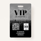VIP Alle Access QR Code Event-Abzeichen Ausweis (Vorderseite)