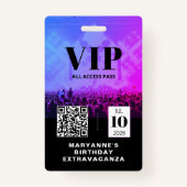 VIP Alle Access QR Code Geburtstag Ausweis (Rückseite)