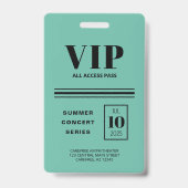 VIP Alle Zugang schwarz Türkis Ausweis (Rückseite)