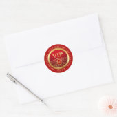VIP-Aufkleber Royal Red und Gold Runder Aufkleber (Umschlag)