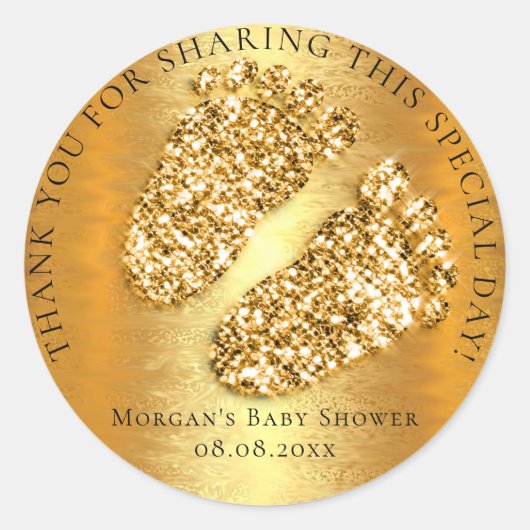 VIP Baby Duwer Gefallen Dank Glitzer Gold Fees Runder Aufkleber (Vorderseite)