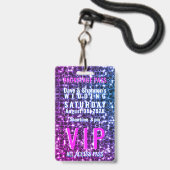 VIP-Backstage-Pass für Hochzeitstisch Ausweis (Vorderseite mit Lanyard)
