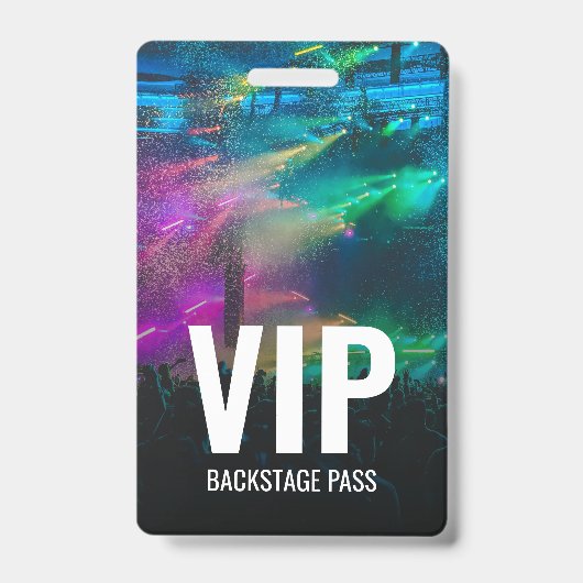 VIP-Backstage-Pass mit QR-ID Ausweis (Vorderseite)