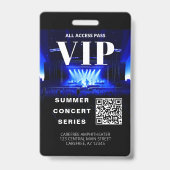 VIP Backstage Pass QR Code Concept Abzeichen Ausweis (Rückseite)