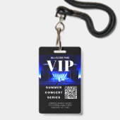 VIP Backstage Pass QR Code Concept Abzeichen Ausweis (Rückseite mit Lanyard)