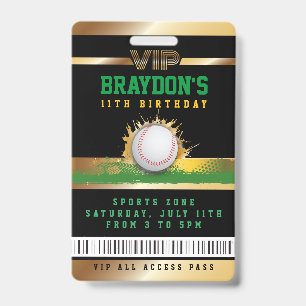 VIP Baseball ALL ACCESS Gold Pass Abzeichen Ausweis