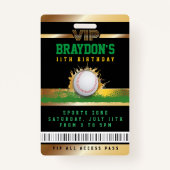 VIP Baseball ALL ACCESS Gold Pass Abzeichen Ausweis (Vorderseite)