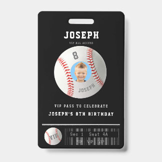 VIP Baseball Pass Custom Foto Geburtstagspartei Ausweis
