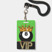 VIP Billiards - Snooker Lanyard Abzeichen Ausweis (Vorderseite mit Lanyard)