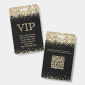 VIP Birthday Invitation Badge QR Code Photo Share Ausweis (Vorder- & Rückseite)