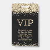 VIP Birthday Invitation Badge QR Code Photo Share Ausweis (Vorderseite)