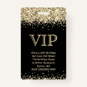 VIP Birthday Invitation Badge QR Code Photo Share Ausweis (Vorderseite)