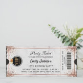 VIP Birthday Party Ticket Invitation Gold Black Einladung (Stehend Vorderseite)