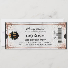 VIP Birthday Party Ticket Invitation Gold Black Einladung
