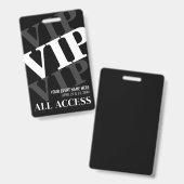 VIP Black All Access Event Ausweis (Vorder- & Rückseite)