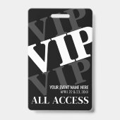 VIP Black All Access Event Ausweis (Vorderseite)