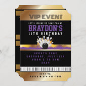 VIP BOWLING ALL ACCESS Gold Pass Abzeichen Einladu Einladung (Vorne/Hinten)