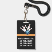VIP BOWLING Lanyard Abzeichen Ausweis (Rückseite mit Lanyard)