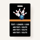 VIP BOWLING Lanyard Abzeichen Ausweis (Rückseite)