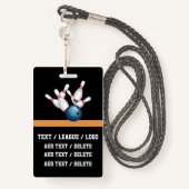 VIP BOWLING Lanyard Abzeichen Ausweis (Rückseite mit Schlüsselband)
