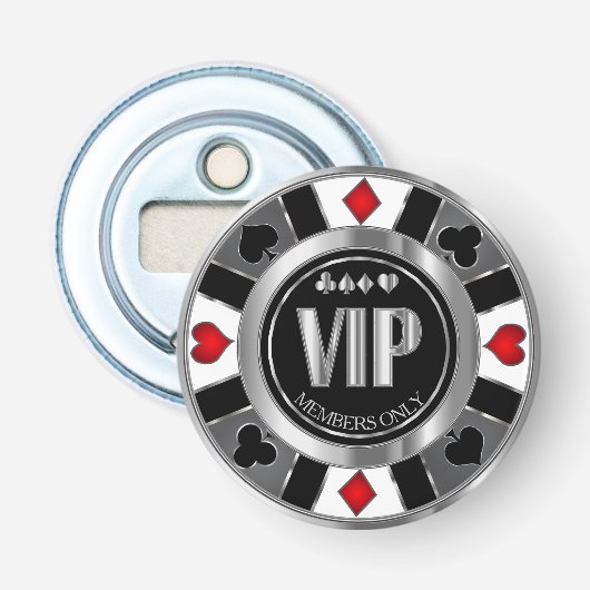 VIP Casino Poker Chip - Las Vegas - Rot Flaschenöffner (Vorderseite)