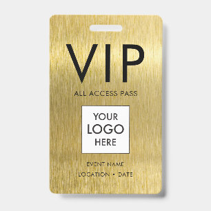 VIP Einfache Schrift auf gebürstetem goldenen Meta Ausweis