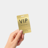 VIP Einfaches Schriftart auf gebürstetem Gold-Meta Ausweis (Handheld)