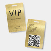 VIP Einfaches Schriftart auf gebürstetem Gold-Meta Ausweis (Front & Back)