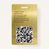 VIP Einfaches Schriftart auf gebürstetem Gold-Meta Ausweis (Rückseite)