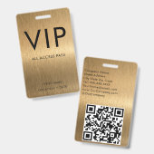 VIP Einfaches Schriftart auf gebürsteter Bronze-Me Ausweis (Front & Back)