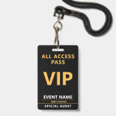 VIP-Event-Abzeichen – Design für All-Access-Pass Ausweis (Vorderseite mit Lanyard)