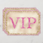 VIP-Event-Ticket für Rosa und Gold Glitzer Einladung (Vorne/Hinten)